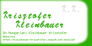 krisztofer kleinbauer business card